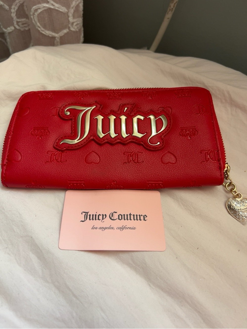 EUC Juicy Couture Red Zip Around Wallet